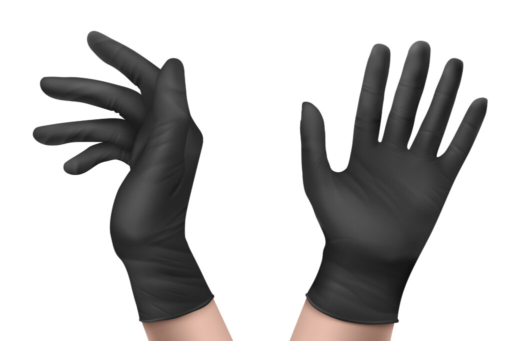 Nitrile powder free black gloves wholesaler in Gujarat