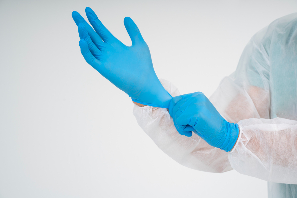 Nitrile Blue Color Gloves Wholesaler in India