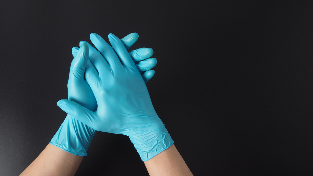 Nitrile blue color hand gloves wholesaler in Gandhinagar