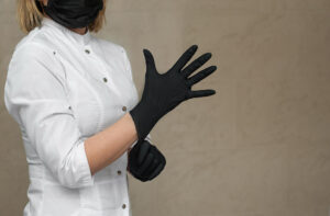 Nitrile black color hand gloves wholesaler in Gandhinagar