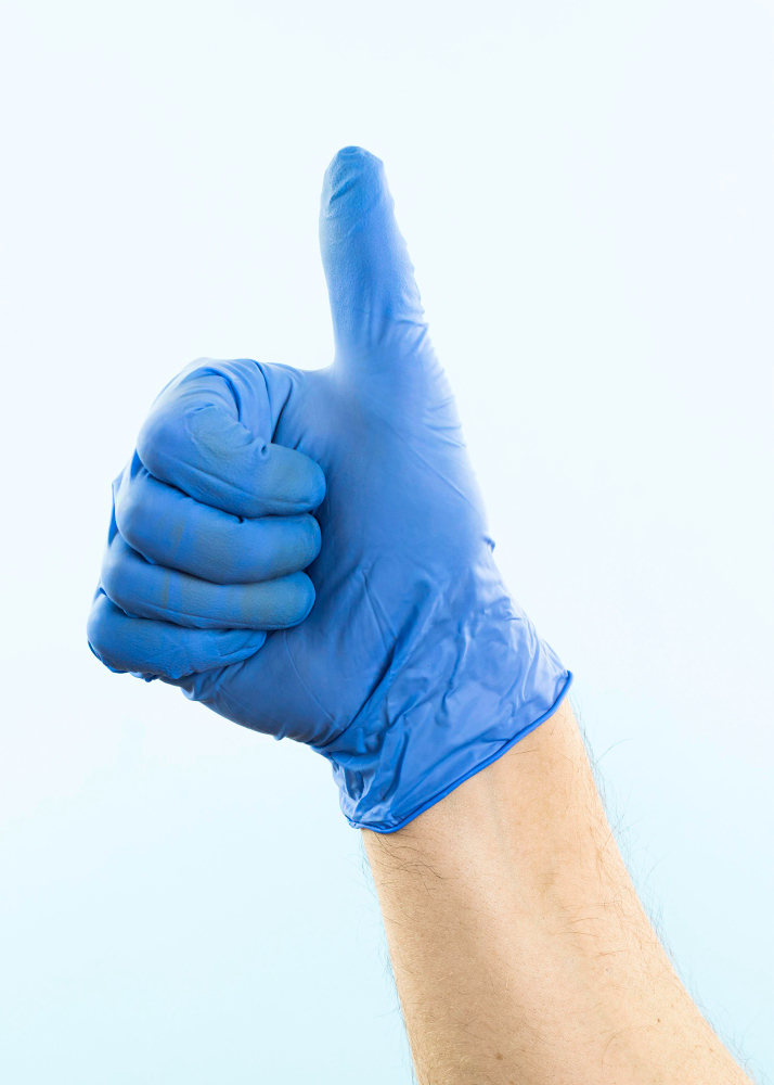 Nitrile blue color hand gloves wholesaler in Gandhinagar