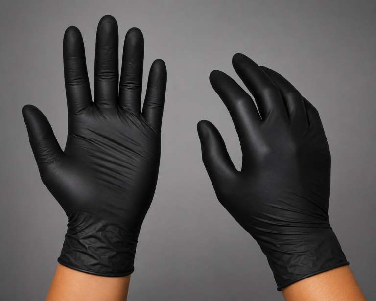 Nitrile black color hand gloves wholesaler in Gujarat